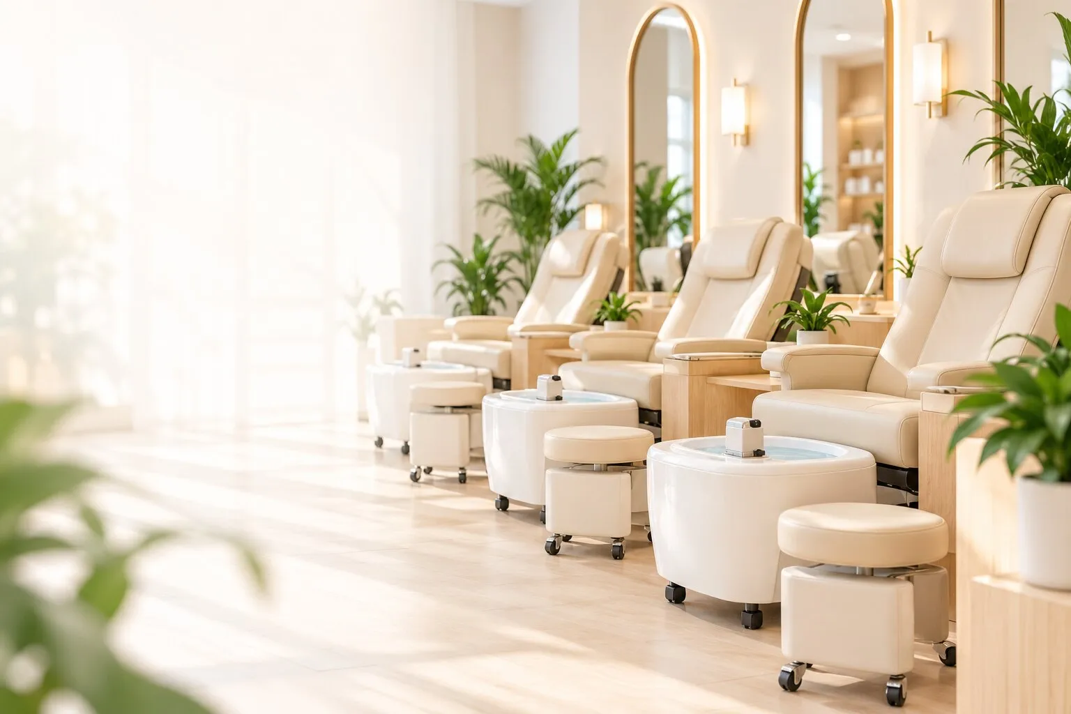 Salon interior with spa chairs